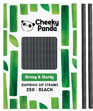 The Cheeky Panda Bambus Strohhalme Papier | 250 x Cocktail Strohhalme | Stark und Langlebig