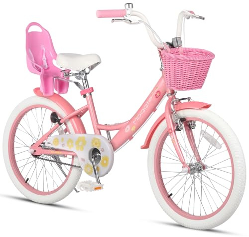 Glerc Maggie 12 14 16 20 Zoll KinderFahrrad für 2-12 Jahre Mädchenfahrrad alt mit Puppe-Sitz & Stützräder, mehrere Farben