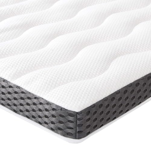Amazon Basics Comfort Memoryschaum Matratzenauflage, Plüsch, 120 x 200 cm, 7 cm Höhe, weiß