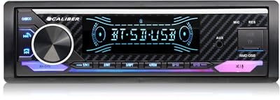 Caliber Autoradio Bluetooth & USB, 1-DIN RMD058 Freisprecheinrichtung, 4x100W, Multicolour, 110mm Einbautiefe, inkl. externem Mikrofon