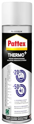 Pattex White Line Montageschaum, einkomponentiger PU-Schaum für verschiedene Materialien*, reinweißer, expandierender Bauschaum mit feiner Zellstruktur, 1x500ml