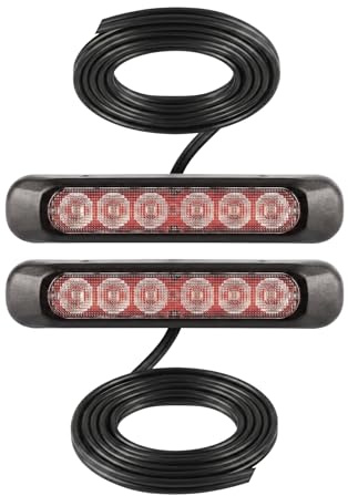 MelTruck Universal LED Leuchten Set 12V/24V für Anhänger, LKW & PKW - Kompakte Rückleuchten, Frontleuchten, Blinker, Bremslicht, Rückfahrscheinwerfer - E9-Zulassung (2x Nebelschlussleuchte)