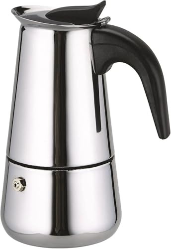 HOME SOLAZZIA Espressokocher aus Edelstahl, 9 Tassen, 450 ml, kompatibel mit Gas, Glaskeramik, für Zuhause und Büro. Mokka-Kaffeemaschine(9 Tassen 450 ml)
