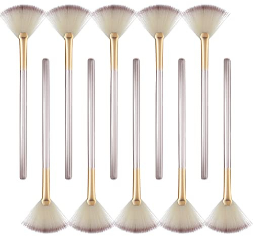 Prasacco 10 Stück Fächer Bürsten, Masken Pinsel Kosmetik Maskenpinsel Fächermaskenpinsel Weiche Gesichtspinsel Applikator für Schälen Masken Makeup Frauen Mädchen Ästhetiker