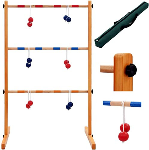 Izzy Leitergolf Outdoor Holz Leiterspiel - Wurfspiel Familie Kinder Feier im Freien Spiel Spaßsport für Jung und Alt ab 3 Jahren (100H x 62L x 60W cm)