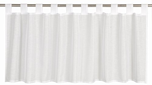 Elbersdrucke Bistrogardine Effecto 00 weiß halbtransparent 48 x 140 cm Scheibengardine für Küche Küchenfenster Sichtschutz