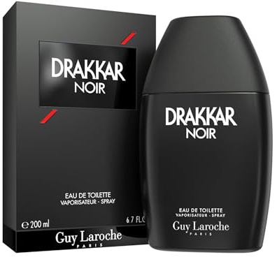 Guy Laroche Drakkar Noir Ikonischer Designerduft, Intensives, kraftvolles Eau de Toilette, Fougère-Mischung & aromatische Gewürze, Langanhaltendes Männerparfum, Duft für Tag und Nacht, 200ml