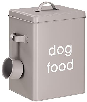Navaris Tierfutterbehälter mit Deckel - Behälter für Hundefutter mit Schaufel - Futtertonne zur Aufbewahrung von Tierfutter - Futterbox für Hund
