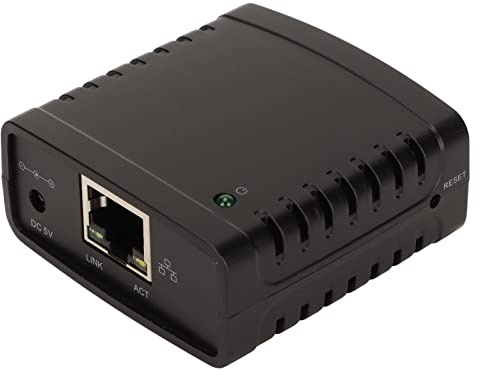 Zunate USB Druckserver, 10 Mbit/S 100 Mbit/S Standard RJ45 LAN Anschluss, USB Ethernet Erweiterungsadapter, IP LPR Druckserver, für LQ 730K LQ 630K LQ 635K Nadeldrucker, R290(EU)
