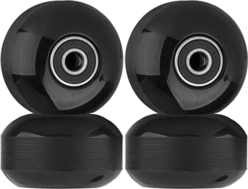 NONMON Skateboard Rollen 52mm 95A mit Lager 608 RS ABEC-9, Ersatzräder Set mit Kugellager für Skateboard Straße Tricks Cruiser Doppel-Kick Complete Boards, 4 Stück Schwarz