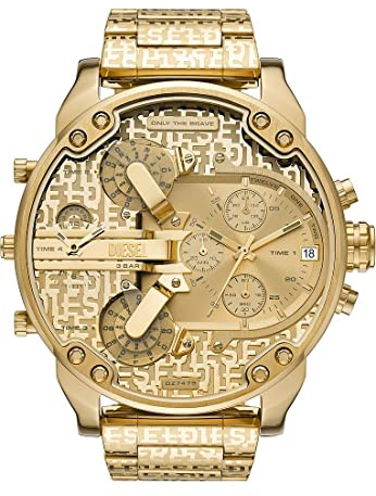 Diesel Herrenuhr Mr. Daddy 2.0 2-Zeiger-Werk Edelstahl goldfarben, DZ7479