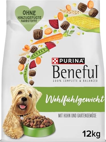 Beneful Wohlfühlgewicht Hundefutter trocken, mit Huhn und Gartengemüse, 1er Pack (1 x 12kg)