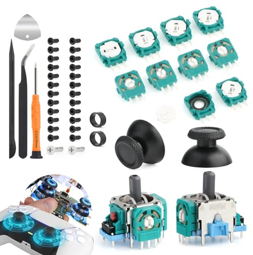 RongZy für PS5 Potentiometer für PlayStation 5 PS5 Potentiometer 2K3 Ohm Trimmer mit Joystick Thumbsticks Ersatzteile(mit Schrauben) Werkzeugteilen(Grün)
