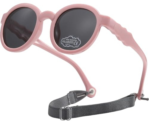 Jiaanle Baby-Sonnenbrille für 1-3,5 Jahre, Kleinkinder-Sonnenbrille polarisiert mit UV400-Schutz – Flexibler TPEE-Rahmen