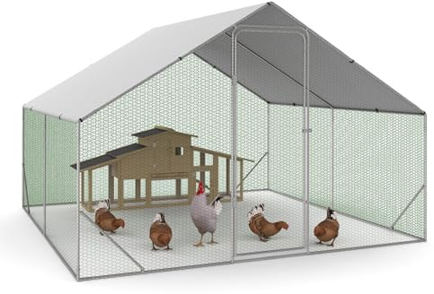 IDMarket - Hühnergehege 9 m² Gitterpark 3x3 M verzinkter Stahl