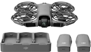 DJI Neo 2 Fly More Combo, 4K Drohne mit Kamera | Palm-Startvorgang & Landung, Gestensteuerung, ActiveTrack, omnidirektionale Hinderniserkennung, 3 Batterien