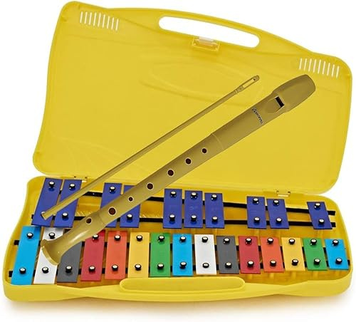 ROCKSTAR MUSIC Angel AG-25N3 Metalltasten Glockenspiel 25 Metalltasten Angel AG-25N3 Glockenspiel Metallophon mit Etui für Kleinkinder, Musikinstrument, Schulgeschenk - Rockmusic España