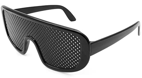 Ganzoo Gitterbrille aus Kunststoff für Augenübungen im Nah- und Fernbereich | Kunststoffrahmen für verschiedene Blickdistanzen, zahlreiche Sichtfelder, stenopäisches Prinzip, geringes Gewicht von 24 g