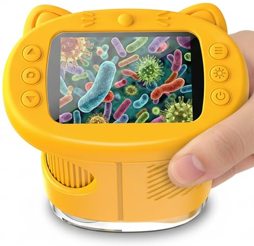OAEBLLE Mikroskop für Kinder, 1000X Tragbares Handy Digitales Mikroskop mit 2,4″ IPS-Display & 8 LED, USB-aufladbar, Lernspielzeug & Entdecker-Lupe für Outdoor & Schule, Geschenk für 3–12-Jährige