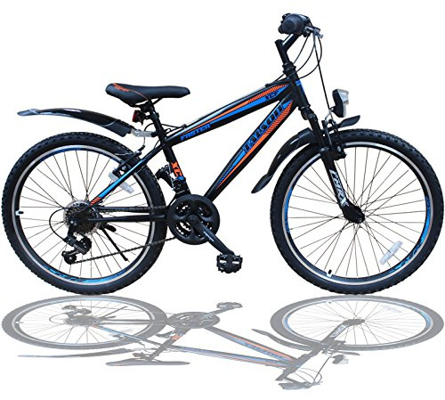 Talson 26 Zoll Mountainbike Fahrrad MIT GABELFEDERUNG & Beleuchtung 21-Gang Shimano Faster BBO