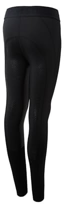 HORZE Kinder Reitleggings Madison, Vollbesatz Reithose Mädchen mit Silikon für besseren Halt im Sattel, Schwarz, 158/164