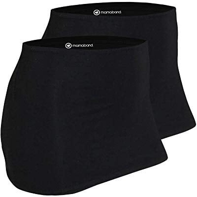 mama band Mamaband Nierenwärmer DOPPELPACK zum Warmhalten des Nieren- und Hüftbereichs & für die Schwangerschaft, 42-48, Schwarz / Schwarz