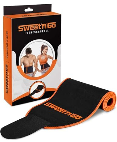 Sweat 'n' Go Bauchweggürtel (Größe L) - Starkes Schwitzen Durch Extra Dickes Neopren - Schwitzgürtel Mit Extrem Festem Klettverschluss - Damen und Herren