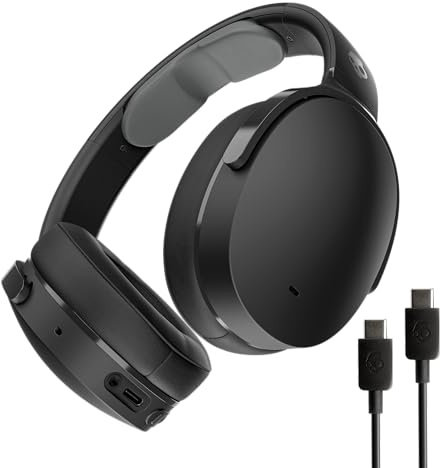 Skullcandy Hesh ANC Over-Ear Wireless-Kopfhörer mit Noise Cancelling, 22 Std. Akkulaufzeit, Mikro, kompatibel mit iPhone, Android und Bluetooth-Geräten - Schwarz