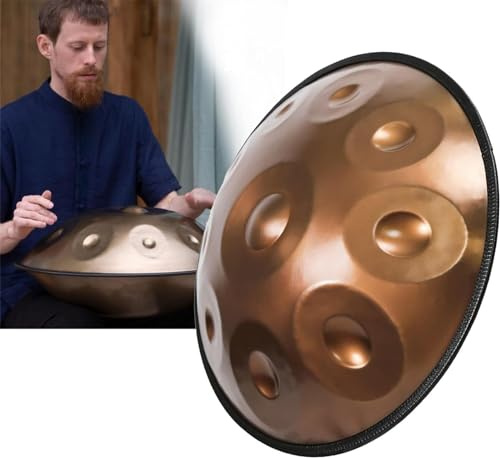 MIWEITOO Handpan-Trommel mit 9/10/12 Noten 440 Hz, Handtrommel in d-Moll, Handpan-Trommel in Gold, für Musiktherapie, Yoga, Meditation, Bandauftritte
