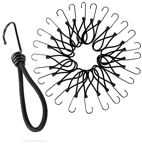 PRETEX Spanngummi mit Haken - Set mit 25 Stück x 18cm Expander mit Öse - Hochbelastbare Gummispanner Perfekt als Planenspanner für Camping oder zur Transportsicherung für Anhänger