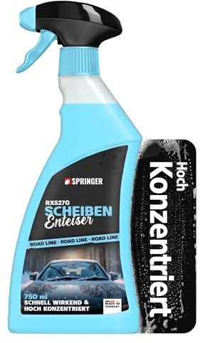 SPRINGER RX5270 Scheibenentfroster 750 ml, Enteiser-Spray | Made in Germany | Scheibenenteiser fürs Auto | selbsttätiges Enteiser-Spray | kein Eiskratzen mehr