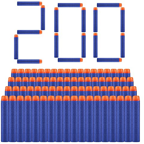 ZWOOS Darts Pfeile für Nerf, 200 Stück 7,2 cm Refill Darts Nachfüll Bullets Schaumstoff Darts s für Nerf N-Strike Elite Series Blasters Spielzeugpistole, Blau