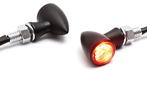 Dock66 Motorcycle Parts LED Blinker mit Rück-/ Bremslicht Micro Bullet schwarz, mit ECE