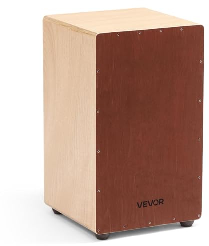 VEVOR Cajon, Kistentrommel mit internen Snare-Drähten, leichte Drum-Box aus Holz, Trommel-Musikinstrument mit Silikonfüßen, abgerundeten Kanten, für Anfänger & Profis, 305x305x508 mm