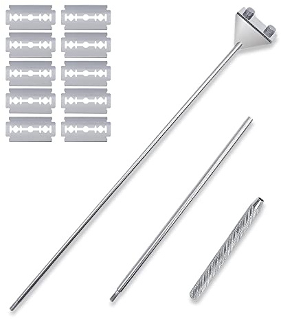FRAKS 65 cm, ausziehbar, Edelstahl, Algenreiniger, Tank Fisch, Aquarium, Schaber, Reiniger mit 10 Klingen