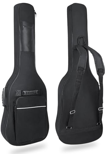 LETSROCK 39 40 Zoll E-Gitarrentasche, E-Gitarren-Gigbag 8 mm wasserdichte, Dicke Polsterung Rucksack E-Gitarrenkoffer Doppelt Verstellbarer Schultergurt Tasche & Aufhängeschlaufe hinten