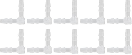 Risegun Schlauch Winkelverbinder, 10 Stück L Schlauchverbinder 90 Grad Kunststoff Ellbogen Schlauchnippel Schlauch Verbinder Union Tropfschlauch Schlauchadapter für Bewässerung System (8mm)