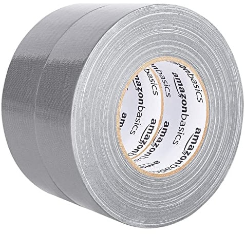 Amazon Basics Paketband Rollen, 2 stück, 5.1 cm x 55 m, Silberfarben
