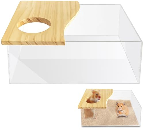Haustier Hamster Badezimmer, Hamster Toilette, Sandbad Blühende Ratte, Sandbad Container Toilette Transparente Acryl Lemminge Badebox, Abnehmbarer Meerschweinchen Sand Badezimmer für Mäuse Lemminge