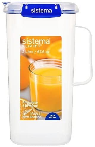 Sistema KLIP IT PLUS Saftkrug | auslaufsicherer 2 l fassender Kunststoffbehälter für Wasser, Saft und mehr | BPA-frei [881420]