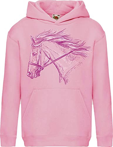 Baddery Pferde Hoodie Mädchen - „My Horse“ - Kinder Kapuzenpullover Pferd, Reitsport Geschenk (152)