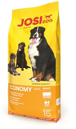 JosiDog Economy (1 x 15 kg) | Adult | Premium Trockenfutter für ausgewachsene weniger aktive Hunde | mit viel tierischem Protein | Powered by JOSERA | Hundefutter | Alleinfutter | 1er Pack