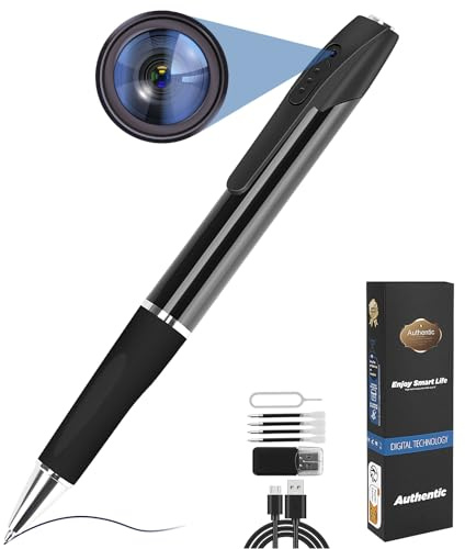 FINSUI Mini Kamera 1080P überwachung Kamera Tragbare kleine Überwachungskamera 32GB Stiftkamera Kamera für Home Office Geschäftstreffen mit 5 Tinte Fills