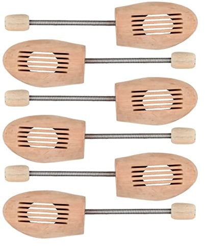 Comfort Concept Schuhspanner Schuhdehner aus Echt-Holz mit Metall-Spiralfeder, Holz-Schuhformer, Schuhstrecker, atmungsaktiv, für Damen und Herren, 3 Paar, Gr. 44/45 Herren