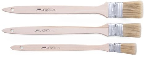 PENNELLIFICIO 2000 | Set mit 3 professionellen Pinseln für Heizkörper, mit Holzgriff für die Lackierung von Heizkörpern, Profilen und Ecken, Bürstendurchmesser 3, 4, 5 cm