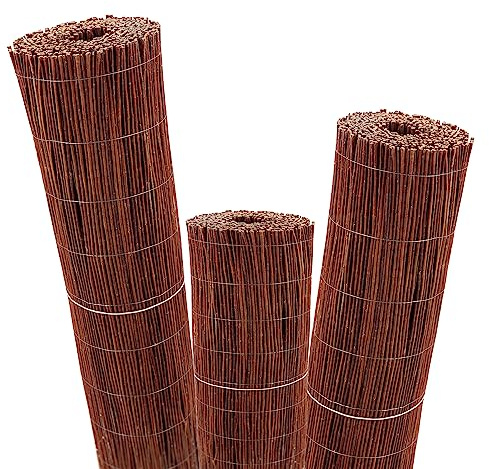 Aquagart Weidenmatte 5m x 80 cm I Sichtschutzmatte aus Weide I Natürlicher Sichtschutz für Garten, Balkon & Terrasse I Weidenzaun mit Drahtumspannung I Sichtschutzzaun