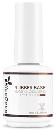 Nicedeco Clear Rubber Base Gel 15ml - LED UV Soak Off Nail Art Maniküre