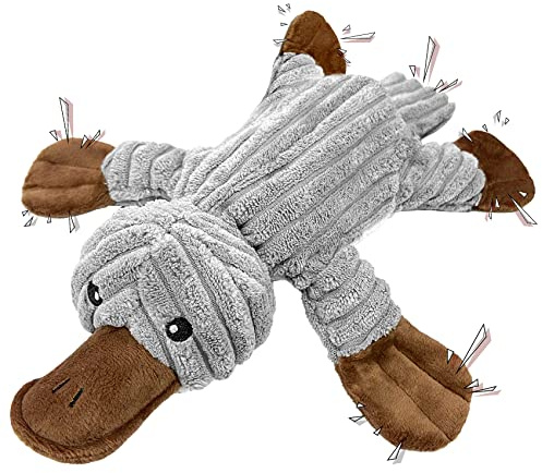 Hundespielzeug Hunde Spielzeug Unzerstörbar Ente Plüsch Hundekuscheltiere | Welpenspielzeug, Interaktives Spielzeug Hund mit Crinkle-Papier und Hundeseil, Hunde Spielzeug für Welpen Kleine Große Hunde