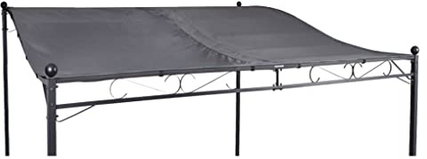 Spetebo Anbau Pavillon Ersatzdach 300 x 250 cm - grau - Universal Pavillondach mit Ösen und Klettverschluss - Garten Party Pavillon Zubehör Ersatz Dach Sonnenschutz