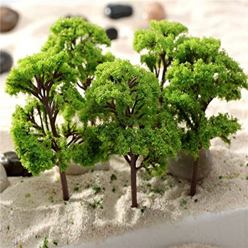 50 Stück Modellbäume, 4 cm oder 4 cm kleine Eisenbahn-Zugbäume, Miniatur-Wald-Eisenbahn-Landschaft, Modellbäume für DIY-Zug, Eisenbahn, Landschaft